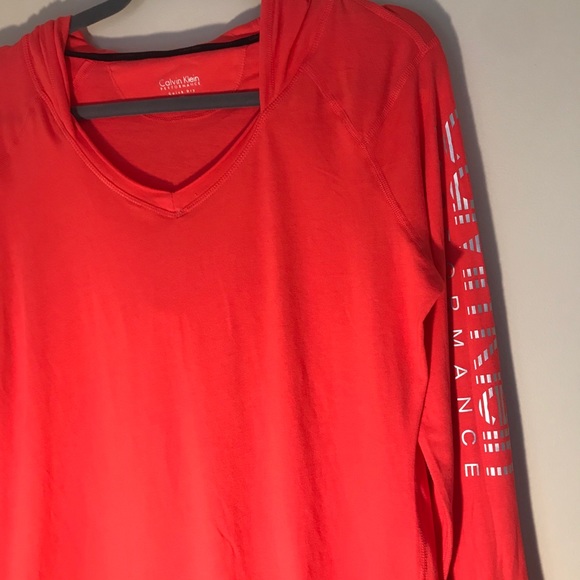 New Calvin Klein coral hooded long sleeve shirt-XL - Picture 6 of 14
